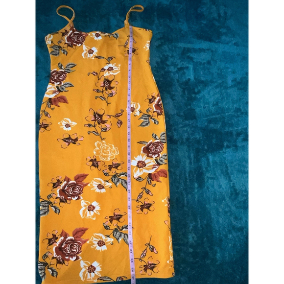 Shein‎ L size 8/10 yellow floral Maxi dress - Picture 7 of 10
